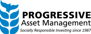 Progressive Asset Management logo. Socially Responsible Investing since 1987