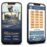 Debris Tracker app on mobile phone