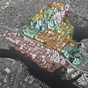 Comprehensive housing plan for Oakland. Map showing relative heights of buildings.